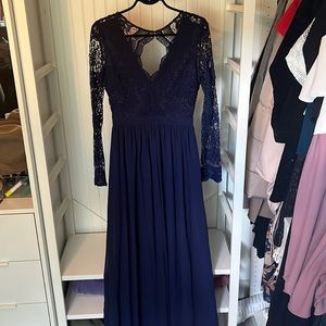 Beautiful long Lace top and sleeves Dress